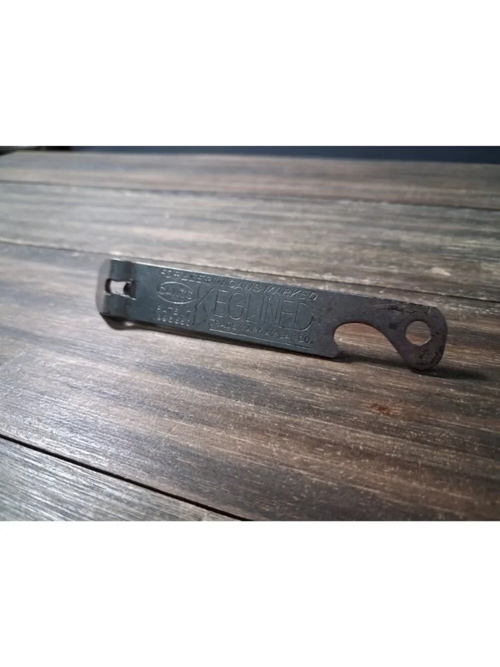Vintage Canco Keglined Beer Bottle Opener Silver Tone Church Key